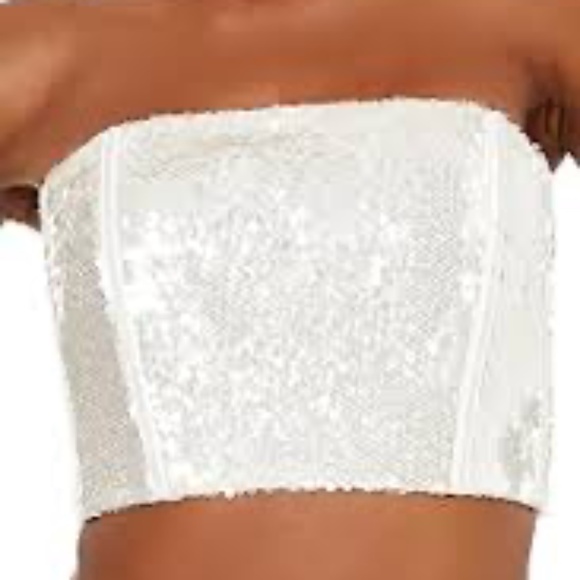 White sequin tube top - Picture 1 of 5